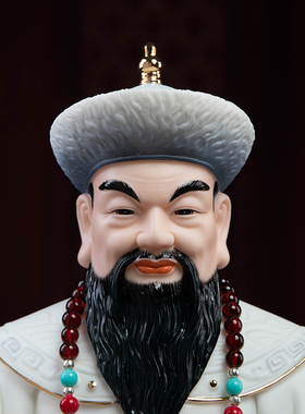 戴玉堂陶瓷神像胡三太爷太奶