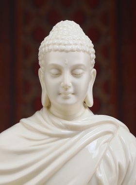 陶瓷释迦牟尼佛佛像坐像摆件供奉