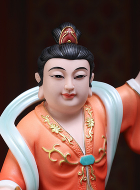 德化陶瓷电母神像家用供奉摆件