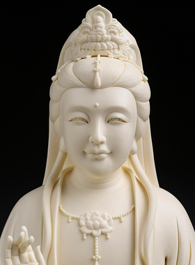 陶瓷净瓶披巾观音省级大师林建平