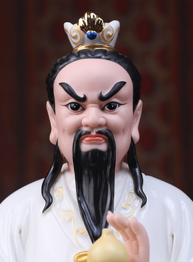 陶瓷蟒家太爷太奶家用供奉摆件