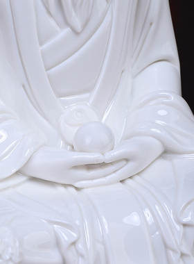 德化白瓷祥云三清像家用供奉摆件