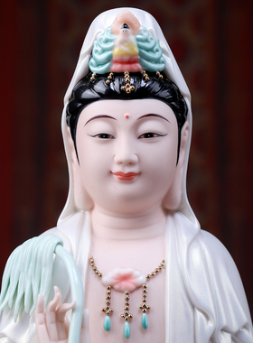 陶瓷观世音菩萨佛像摆件客厅供奉