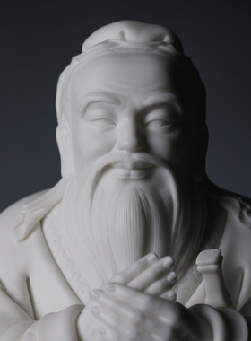 万世师表孔子像雕像德化白瓷
