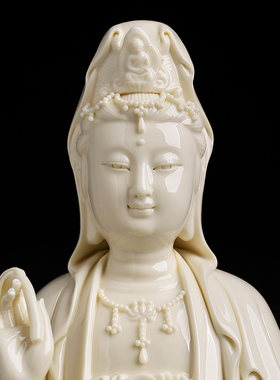 仿古瓷观音菩萨像观世音娑婆三圣