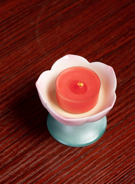 陶瓷莲花烛台供佛酥油灯
