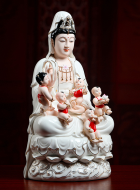 戴玉堂陶瓷14/16/18龙凤送子观音