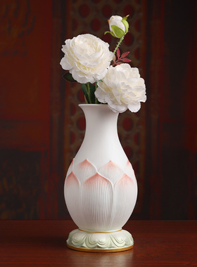 【新品首发】珠光彩陶瓷莲花花瓶