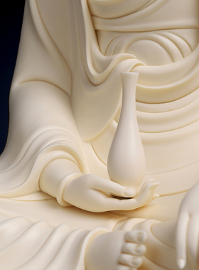 林建平佛光观世音菩萨像陶瓷摆件