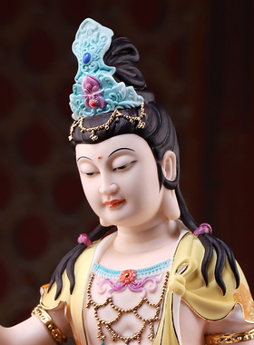 戴玉堂精工彩水月观音菩萨佛像