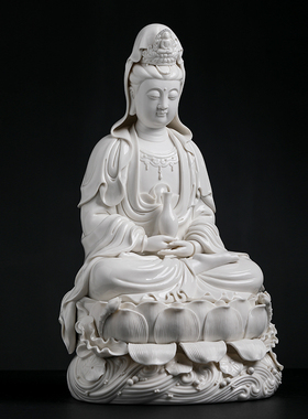 省级大师陈戴茹托瓶观音收藏摆件