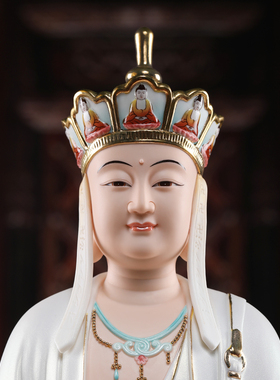 珍珠彩白衣九华山地藏王菩萨