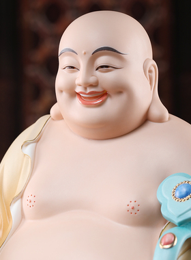 珍珠彩黄衣弥勒佛大肚笑佛
