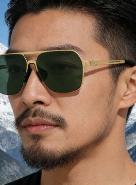 2026新款时尚方框尼龙偏光太阳镜男款复古双梁简约防晒墨镜男跨境