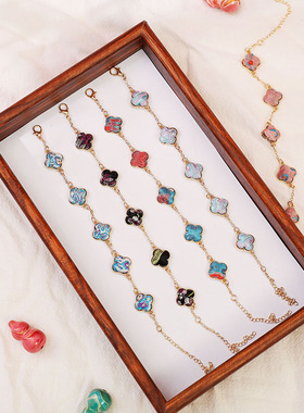 非遗螺钿工艺四叶草手链