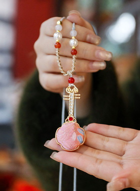 马年新中式宋锦手工琵琶毛衣链