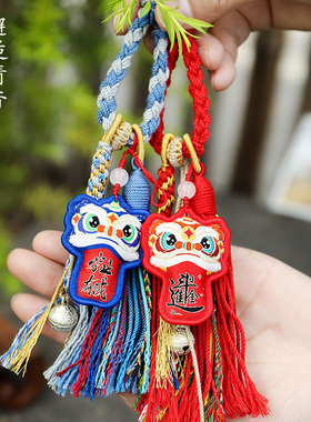 端午节五彩绳醒狮吊坠挂件