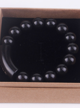 黑檀木镶银六字真言手链紫光檀镶嵌缄言中国风佛珠男女款木截手串