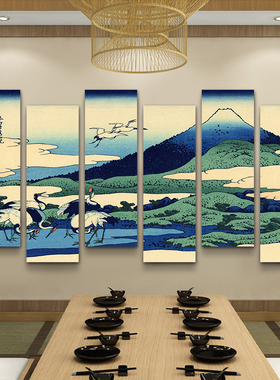 神奈川冲浪里挂画日料店寿司店装饰画日式浮世绘居酒屋墙壁画和风