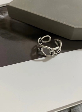 韩国东大门个性链条开口戒指ins