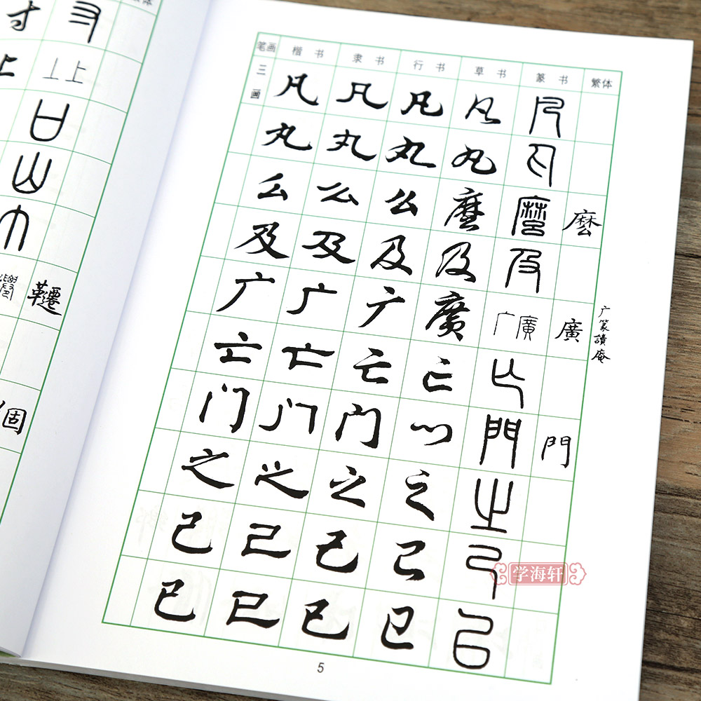 学海轩常用字字帖一楷书隶书行书草书篆书繁体字毛笔软笔书法练字帖翁闿运单晓天胡问遂徐伯清方去疾吴建贤临摹上海书画出版社-图1