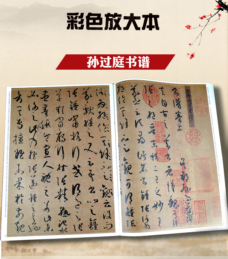 共3本 孙过庭书法合集 书谱太清楼刻本景福殿赋草书毛笔书法字帖墨迹字贴繁体旁注孙宝文彩色放大本中国著名碑帖上海辞书出版社 - 图0