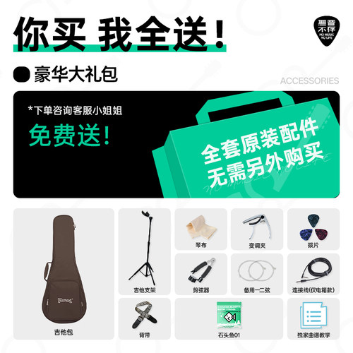 大树音乐屋 Trumon楚门海豚物语TFL夏至全单民谣吉他41寸加振电箱 - 图0
