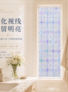 蒂凡尼复古彩绘窗贴膜透光不透明