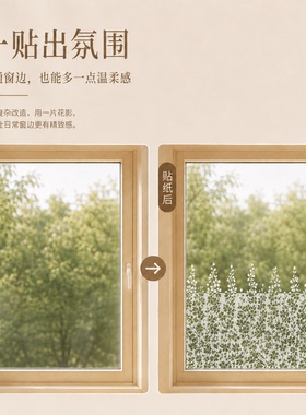 现代简约风装饰画透光透明窗边贴