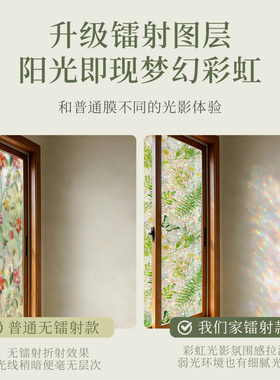 卫生间彩虹隐私玻璃膜彩色高级感