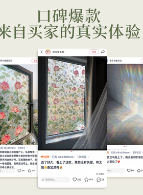 凡菲彩色窗户玻璃贴纸法式复古