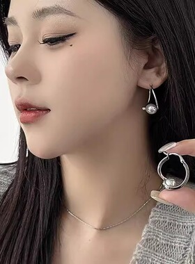 韩国小众设计感不规则珍珠耳扣女轻奢高级时尚简约气质冷淡风