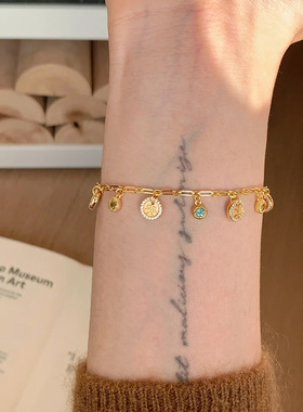 小红书爆款中古风设计感碧玺满天星手链女气质小众时尚