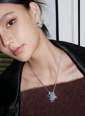 Boonee alus高级感锁骨链气质蝴蝶花朵原创小众设计锆石轻奢项链