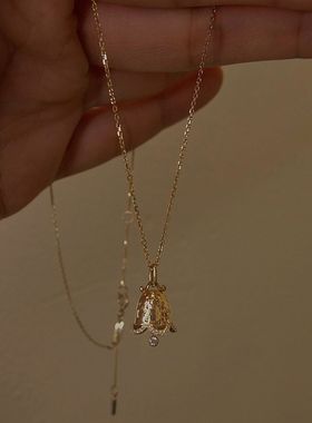 宫廷风许愿灵铃铛项链女甜美轻奢小众微镶设计感灵动高级锁骨链