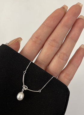 小众极简风淡水珍珠项链日韩冷淡风时尚锁骨链高级感简约百搭颈链