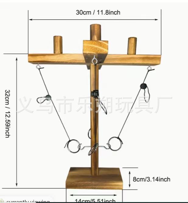 抛抛乐 Ring Toss Games 木质抛环游戏 环抛游戏桌面抛环挂钩套圈 - 图0