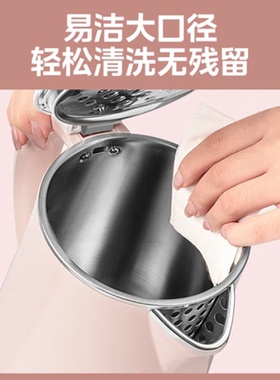 美的不锈钢电热水壶双层防烫水壶