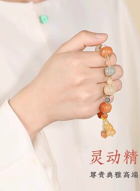 金丝玉南瓜珠多宝手串手链招财菩