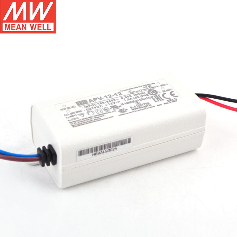 APV-12-12台湾明纬12W恒压塑壳室内LED直流稳压DC12V1A电源驱动器 - 图1