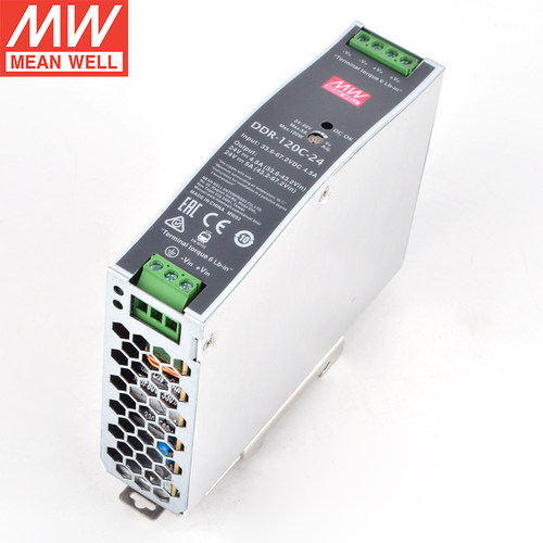 台湾明纬DDR-120C-24超薄导轨直流转直流开关电源变压器120W24V5A - 图2