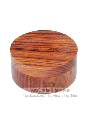 红木印泥盒非洲酸枝圆形印泥盒实木收纳盒首饰盒徽章盒收藏盒子