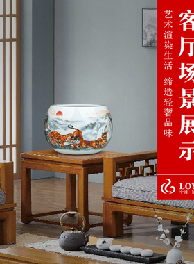 景德镇陶瓷聚宝盆玄关摆件