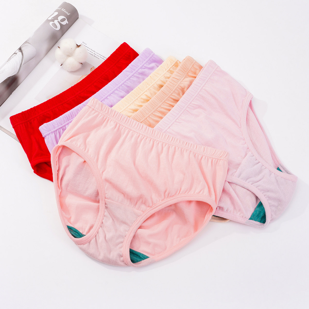 AB内裤女士纯棉高腰三角裤中老年全棉抗菌短裤宽松大码妈妈裤2822,淘宝优惠券,粉丝福利购,淘宝优惠卷