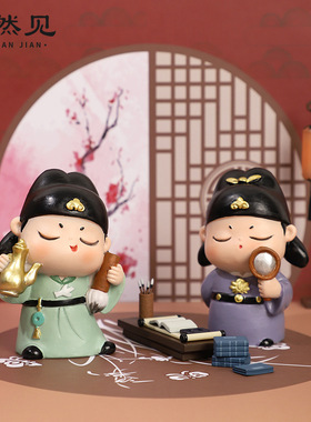 桌面装饰桌面人物唐朝树脂中式