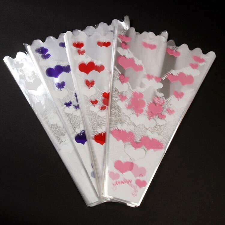 花束包装多支玫瑰花袋 桃心塑料袋 鲜花包装袋 扶朗袋 花瓶袋,淘宝优惠券,粉丝福利购,淘宝优惠卷