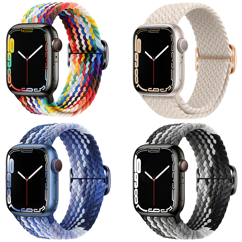 适用苹果s9手表iwatch7编织applewatch8表带502watchs高级s6女6创意5运动4尼龙3弹力SE45小众41男s8新款ultra - 图3