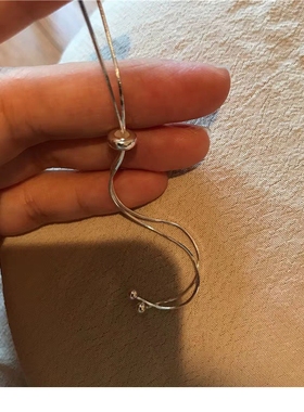 小众纯银不褪色可调节抽拉式手链