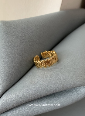 轻奢褶皱锡纸不规则随形开口戒指