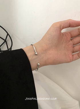 冷淡风小众不掉色开口手镯钛钢女